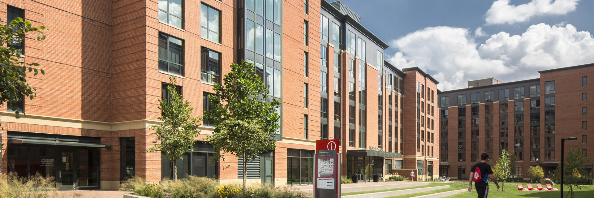 A photograph of residence halls in the North District, often used for Summer Housing